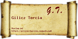Gilicz Tercia névjegykártya